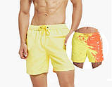 Шорты хамелеон для плавания, пляжные мужские спортивные меняющие цвет желтые в квадраты размер S код 26-0108, фото 10