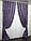 Комплект (2шт. 1,5х2,75м.) готовых штор из ткани лён рогожка "Листья". Цвет фиолетовый. Код 731ш 30-514, фото 3