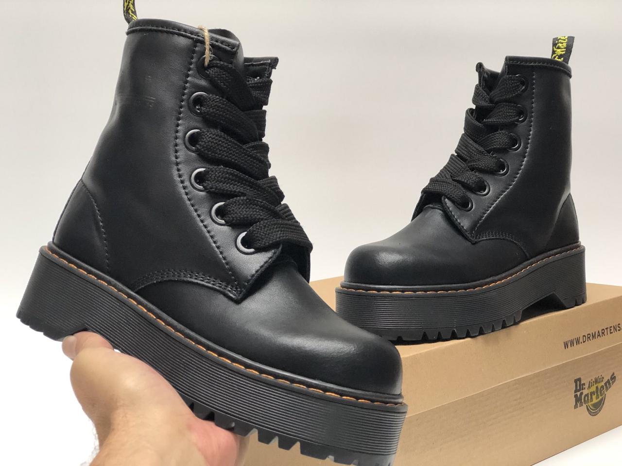 

Женские кожаные ботинки Dr Martens Molly Black (Доктор Мартинс Молли черные демисезонные) 40, Черный