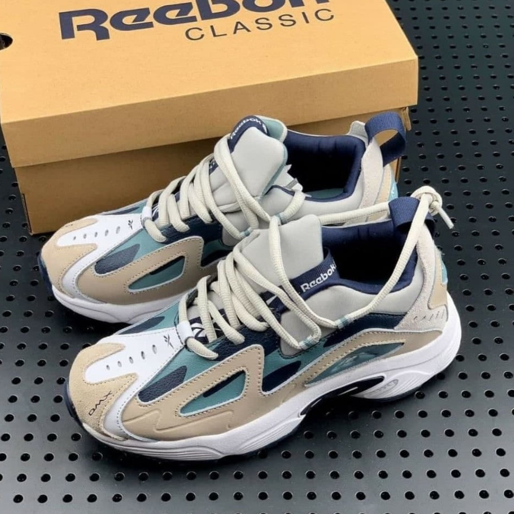 

Кроссовки мужские Reebok DMX бежевые рибок из натуральной кожи демисезонные весна осень 45, Бежевый