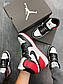 Чоловічі кросівки Nike Air Jordan High (чорно-білі з червоним) DА1215, фото 2