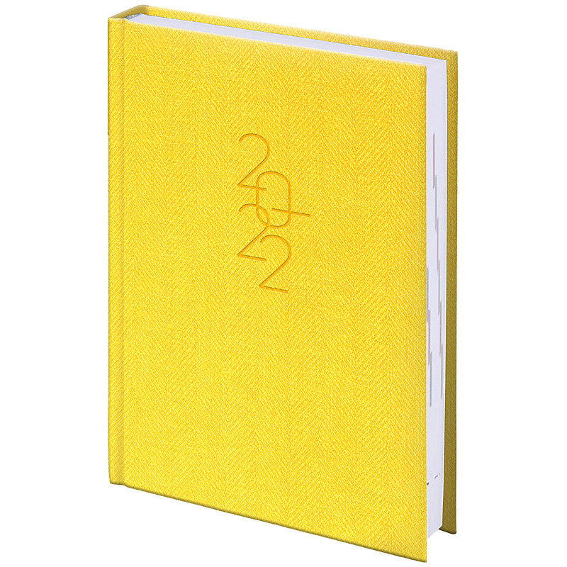 Ежедневник карманный датированный Brunnen 2022 Tweed, А6, 10 x 14 см, жёлтый