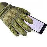 Перчатки мужские тактические спортивные военные штурмовые кожаные зеленый хаки код 33-0101, фото 6