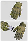 Перчатки мужские тактические спортивные военные штурмовые кожаные зеленый хаки код 33-0101, фото 8