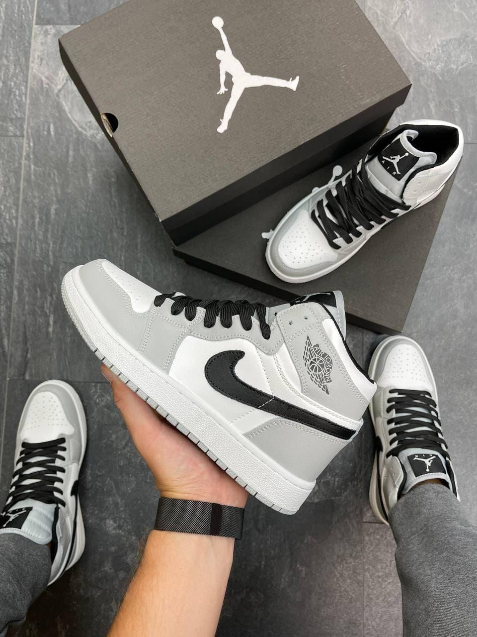 

Мужские высокие кроссовки осенние Nike Air Jordan High Grey, Серый