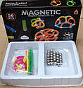 Магнітний 3D конструктор AQ-758-756-1 - палички, кульки, 56 деталей, фото 3