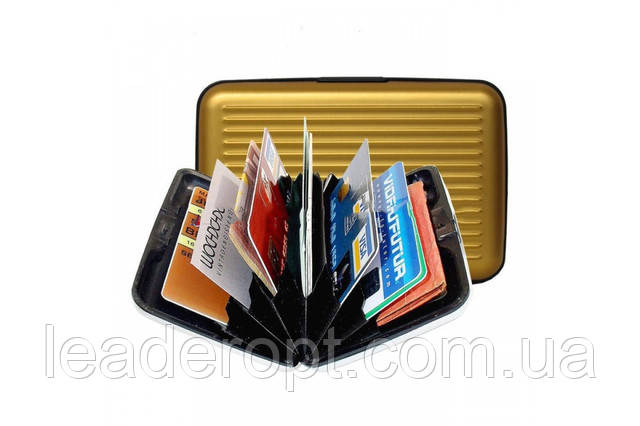 [ОПТ] Кошелёк для хранения банковских карточек с алюминиевой вставкой Aluma Wallet унисекс, фото 1