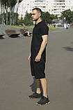 Чоловічий літній костюм Intruder Flax футболка поло шорті льняний чорний XL (001SAG 2310), фото 2