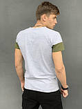 Чоловіча футболка Intruder Color Stripe сіра-хакі XXL (001SAG 0891), фото 4