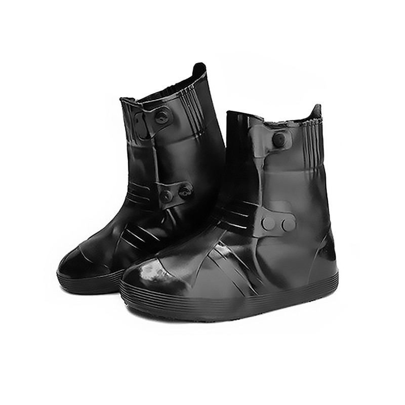 

Защитные резиновые бахилы на обувь Lesko SB-108 Черный 27.4 см чехол от дождя слякоти на кнопках "Kg"