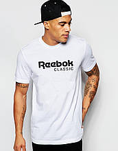 Чоловіча біла футболка REEBOK(з чорним принтом)