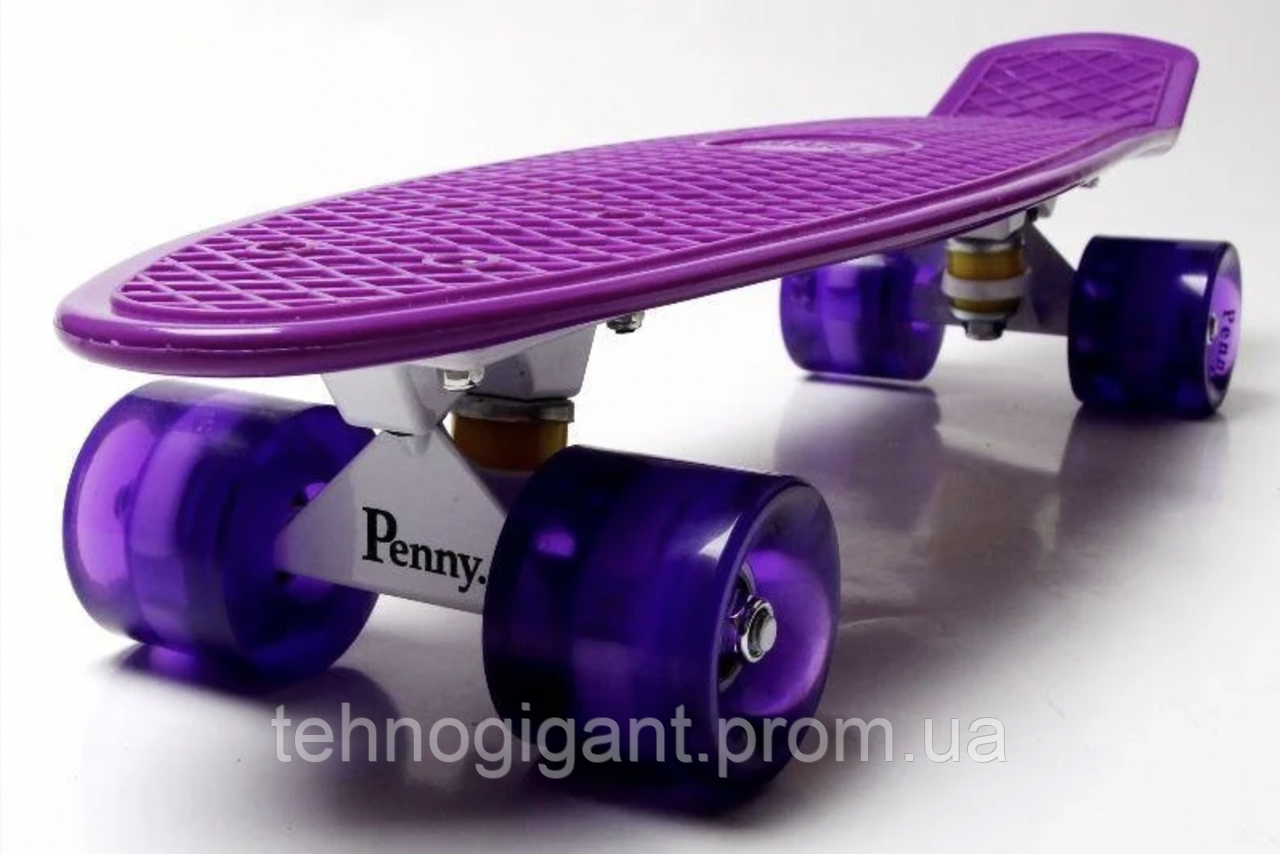 

Скейтборд пенни со светящимися колесами Penny Board детский пенни борд детский пенниборд фиолетовый для девочи