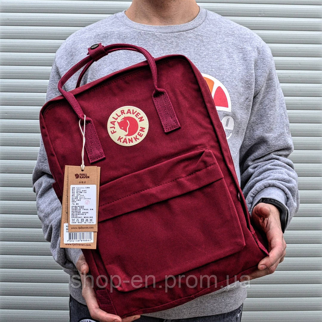 

Рюкзак Fjallraven Kanken бордовий