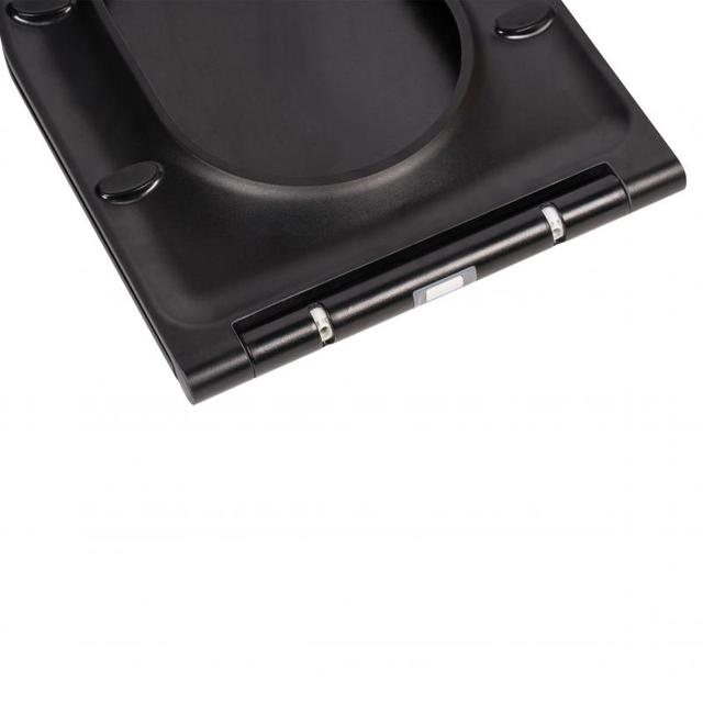 Черный унитаз с бачком без ободка Qtap Scorpio плавное сиденье