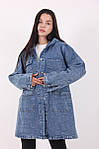 Жіночий джинсовий кардиган великого розміру з капюшоном, фото 5