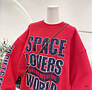 Яркий свитшот оверсайз с надписью "SPACE LOVERS" из пайеток трендовый (р. 42-46) 78sv1144, фото 5