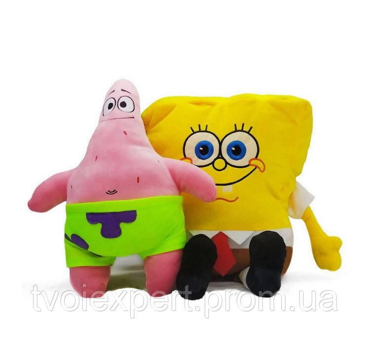

Набор Мягких игрушек Губка Боб и Патрик Стар (Sponge Bob 38см) (Patrick Star 30см), Разные цвета
