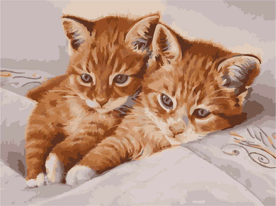 Картина по номерам ArtStory Рыжие коты 30*40см