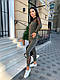 Трикотажный спортивный женский костюм цвета хаки, фото 5