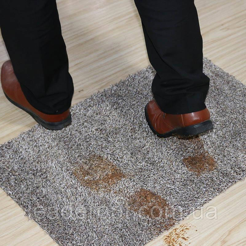 [ОПТ] Супер впитывающий придверный коврик для вытирания ног Clean Step Mat с поглощающими волокнами, фото 7