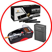 Набор для курения: Машинка электрическая Gerui 5 + Гильзы Hocus(чорные) 500шт + Портсигар Focus на 20 сигарет