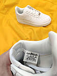 Мужские кроссовки Nike Air Force White (белые) D151 модная кожаная обувь, фото 4