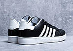 Мужские кроссовки (черно-белые) кожаные крутые кроссы 0283, фото 2
