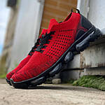 Чоловічі кросівки молодіжні (червоні з чорним) 0275 крута якісна взуття текстильна, фото 3