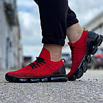 Чоловічі кросівки молодіжні (червоні з чорним) 0275 крута якісна взуття текстильна, фото 6