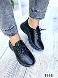 Кроссовки женские кожаные черные, фото 2