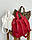 🔴 Плетенная женская сумка цвет пудра, шоппер трансформер 43/30/16 см, мягкая PU-кожа внутри подкладка, фото 7