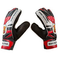 Воротарські рукавички World Sport Latex Foam FC BARCS, червоно-чорні, р. 8, фото 2