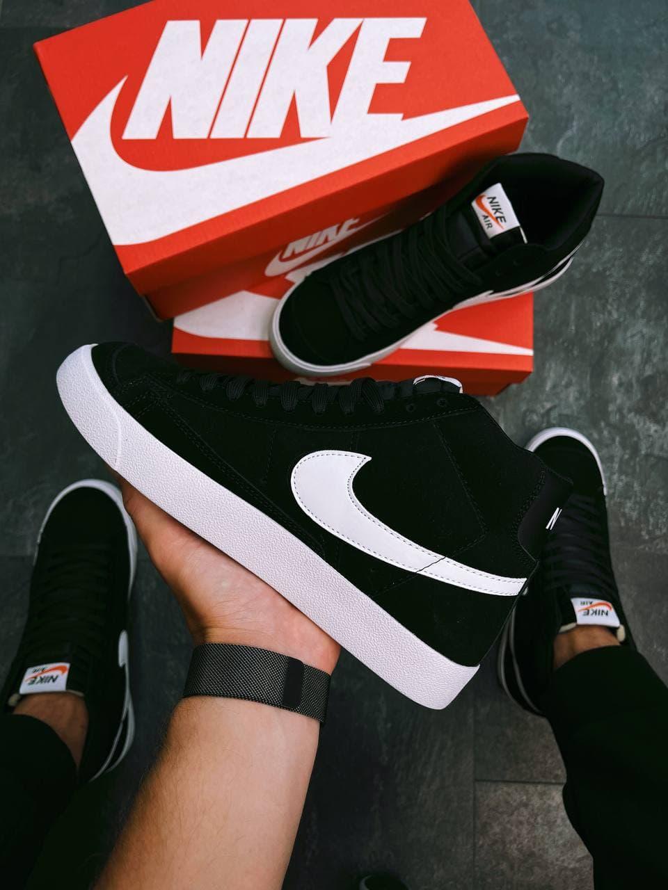 

Мужские кроссовки Nike Blazer Mid 77 Black (черно-белые) DА1232, Черно-белый