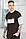 Оверсайз футболка с карманом "FreeDom" черная с белым, фото 8