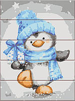 Картина за номерами на дереві "Пінгвін" 30*40 см, фото 1