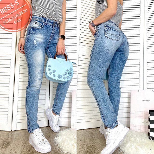 Купить Светлые женские джинсы летние с высокой посадкой в Николаеве от  компании RUSH интернет-магазин женской одежды - 1462741261