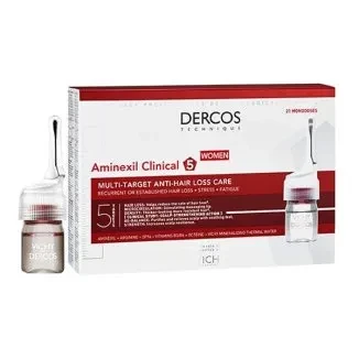 

Vichy Dercos Aminexil Clinical 5, средство против выпадения волос для женщин, 21 ампула.