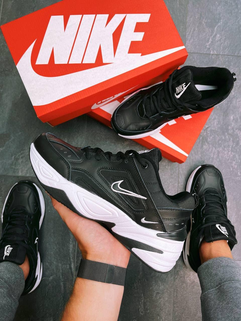 

Мужские кроссовки Nike M2K Tekno Black Спортивные кожаные кроссы Найк м2к текно черные, Черный