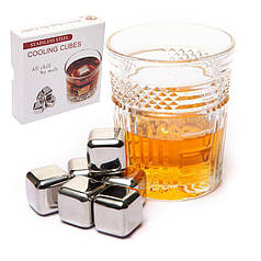 Камни кубики для виски металлические 6 шт в подарочной коробке Decanto 980022