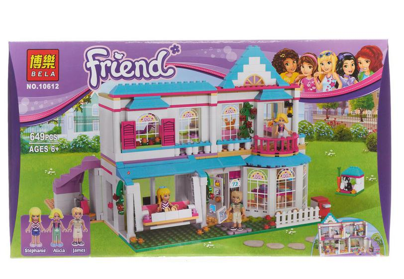 

Конструктор для девочек от 6 лет lego friends bela 10612 Дом Стефани 649 дет аналог лего 41314, Разные цвета