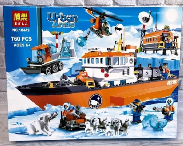 

Конструктор для детей от 6 лет Bela Urban Cities 10443 аналог Lego City 60062 Арктический ледокол 760 дет, Разные цвета