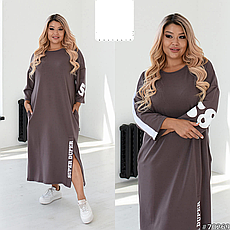 Сукня жіноча вільний трикотажне міді в спортивному стилі розміри 48-62, фото 2