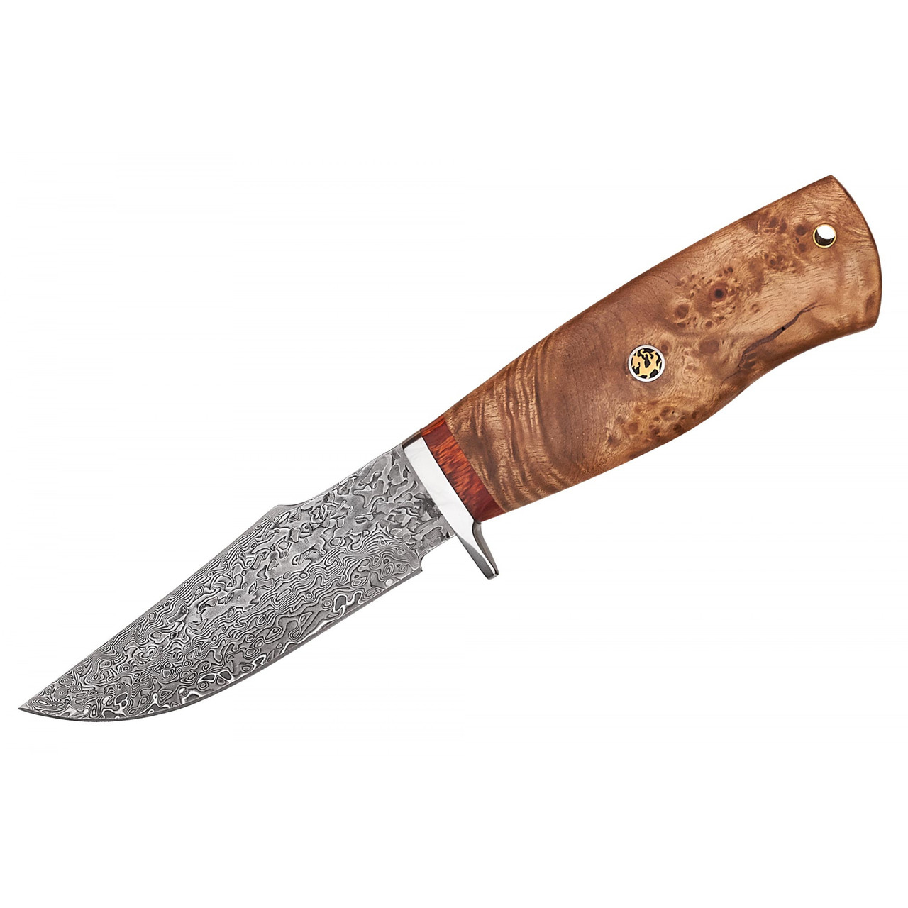 Нож охотничий с отличным резучим клинком из дамасской стали