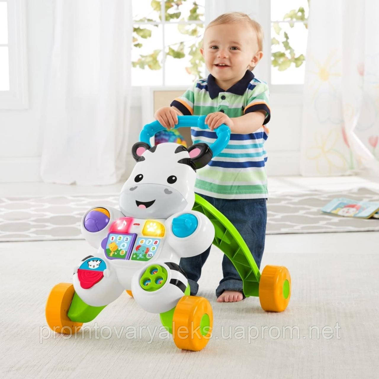 

ОРИГИНАЛ! Интерактивные детские ходунки каталка Fisher-Price Zebra Walker Фишер прайс Зебра обучающая игрушка