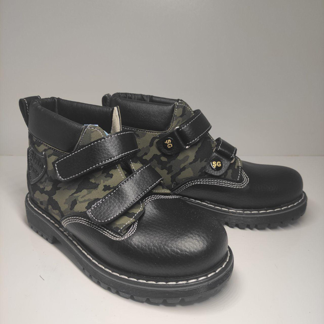 

Ортопедические демисезонные ботинки Sirin Genc в стиле милитари для мальчика, размеры: 26, 27, 28, 29, 30, Черный