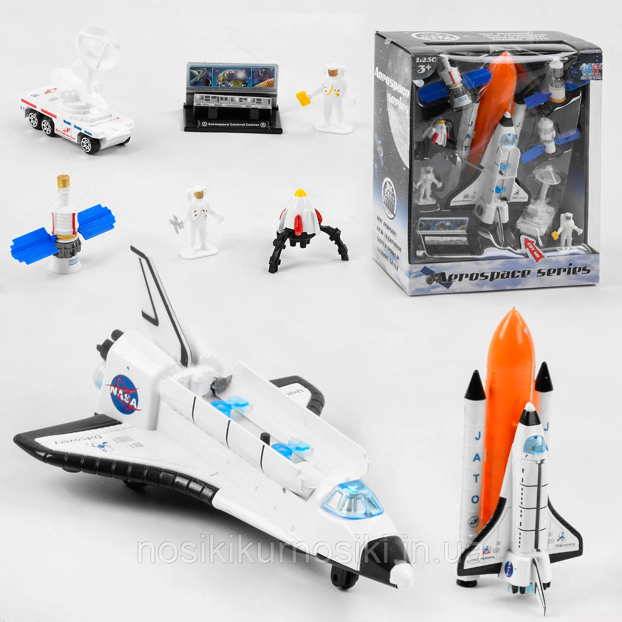 Ігровий набір "Космічна ракета Шаттл", супутник, місяцеходи, космонавти