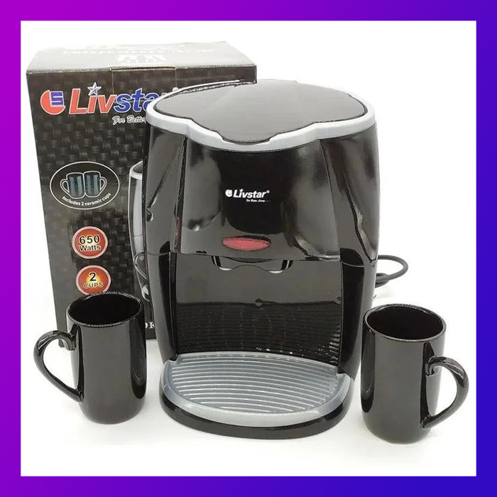 

Капельная кофеварка Livstar LSU-1190 black на 2 чашки 650 Вт Маленькая кофемашина для дома с двумя чашками