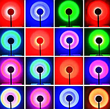 Лампа LED для селфи ефект сонця RGB + пульт, фото 6