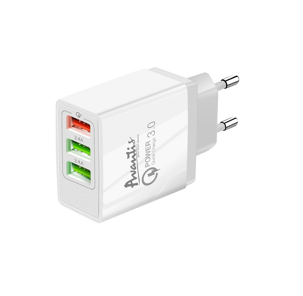 

МЗП USB Avantis A855 3,0A (3 USB port/QC3.0+2USB 2.4A) White, Белый