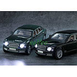 Машинка металлическая Bentley Mulsanne коллекционная игрушечная моделька свет звук открываются двери (59085), фото 6